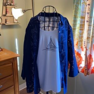 NWT Alfred Dunner sailboat twofer blouse and tank